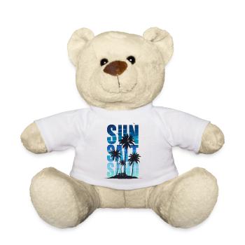 Sun Salt Sand – Summer Tropical Design - Teddy Bear - white - Front