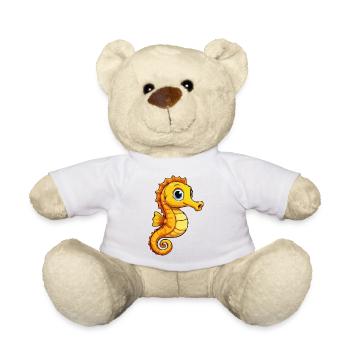 Kuscheliges Seepferdchen Cartoon - Teddy - Weiß - Vorne