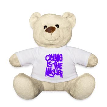 Le vélo est la réponse violette - Nounours - blanc - Devant