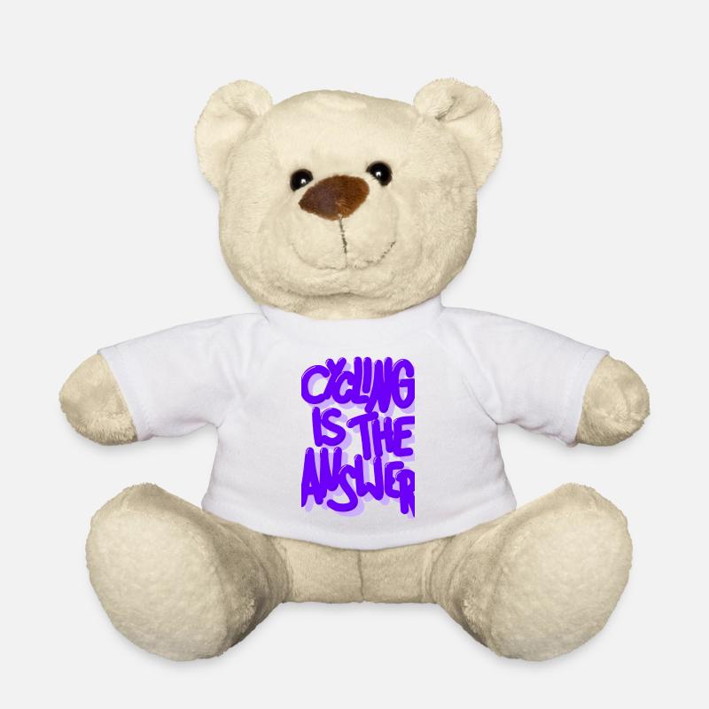 Le vélo est la réponse violette - Nounours - blanc