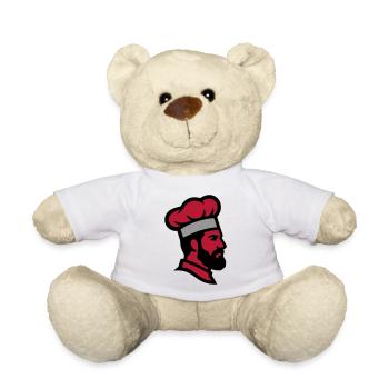 Koch Bart Hipster Foodtruck Grillmeister BBQ - Teddy - Weiß - Vorne