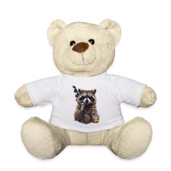 Waschbär Zigarre Whisky  - Teddy - Weiß - Vorne