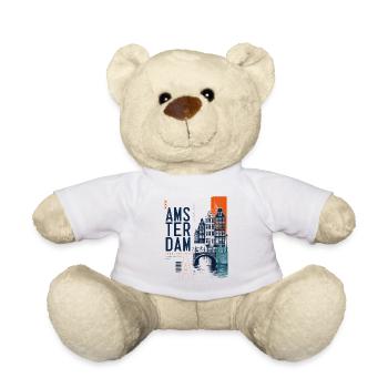 Amsterdam Canal Mosaic - Teddy Bear - white - Front