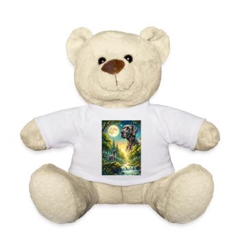 Hurler au chien mème de la Lune Grand Danois - Nounours - blanc - Devant