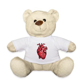 Cœur d’anatomie rouge - Nounours - blanc - Devant