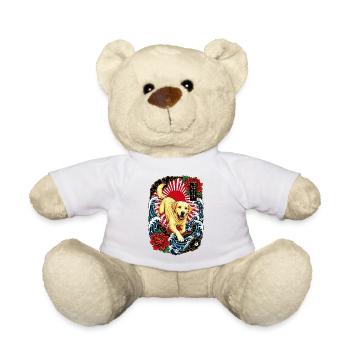 Labrador Retriever im Japan Tattoo Stil - Teddy - Weiß - Vorne
