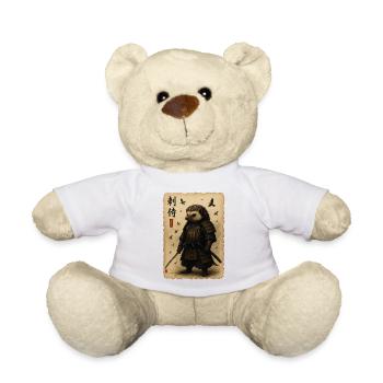 Igel-Samurai auf Pergament - Teddy - Weiß - Vorne