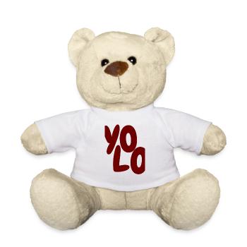 YoLo Saying - Design Y2K streetwear universitaire - Nounours - blanc - Devant