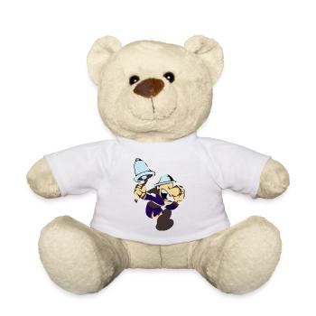 Lustiger Ausrufer Mit Glocke Cartoon - Teddy - Weiß - Vorne