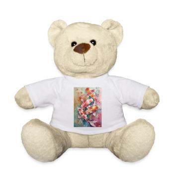 Multicolor Watercolor Koi - Teddy Bear - white - Front