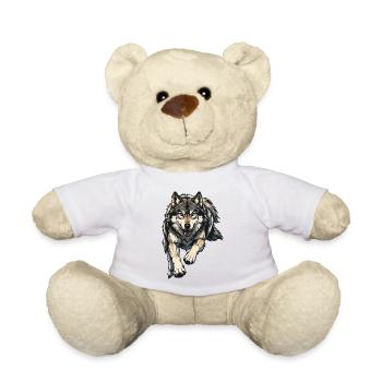 Wolf Illustration - Teddy Bear - white - Front
