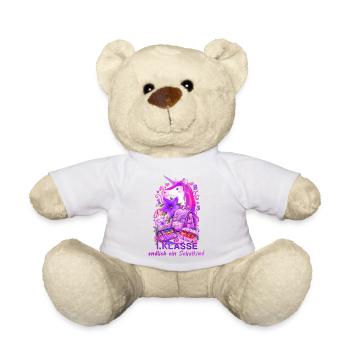 Einhorn Schulstart Rosa 1. Klasse Schulkind - Teddy - Weiß - Vorne