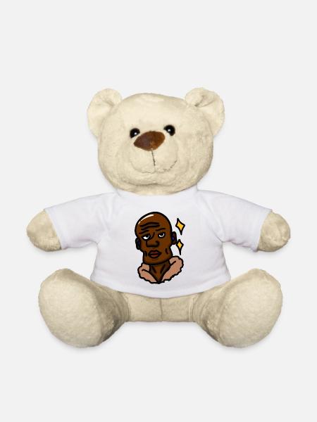 Selbstbewusster Schwarzer Mann Cartoon-Porträt - Teddy - Weiß