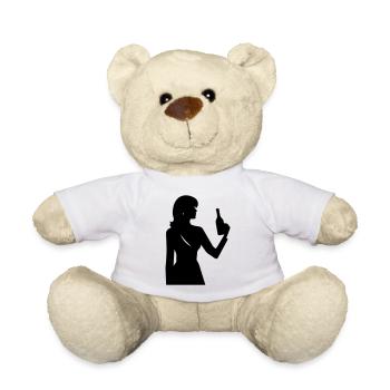 Frau mit Flasche im Profil Silhouette - Teddy - Weiß - Vorne