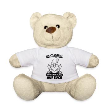 Nicht Asozial nur kein Bock auf euch - Teddy - Weiß - Vorne