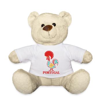 Portugiesischer Barcelos-Hahn Portugiesische Volkskunst - Teddy - Weiß - Vorne
