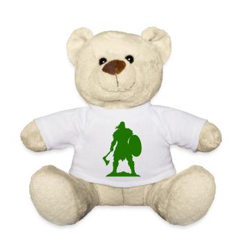 Wikinger Krieger Silhouette - Teddy - Weiß - Vorne