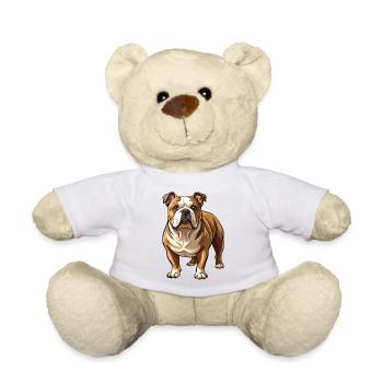 Bulldog-Hund-Stand - Teddy - Weiß - Vorne