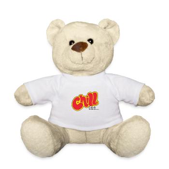 Chill Modus lustige Illustration Geschenk - Teddy - Weiß - Vorne
