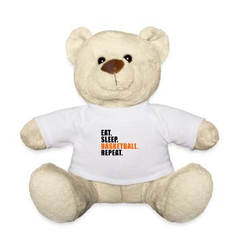 EAT SLEEP BASKETBALL REPEAT GESCHENK STREETBALL - Teddy - Weiß - Vorne