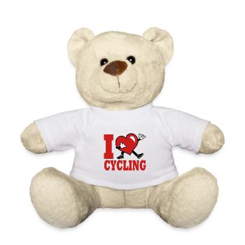 I love cycling cycle bike, bike - Teddy Bear - white - Front