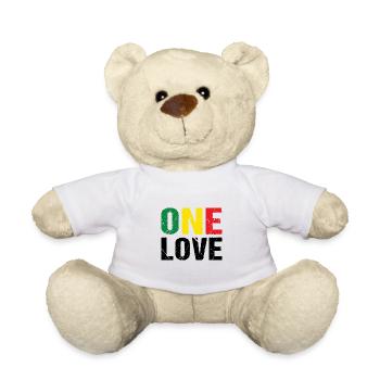 One Love Reggae Musik Jamaica - Teddy - Weiß - Vorne