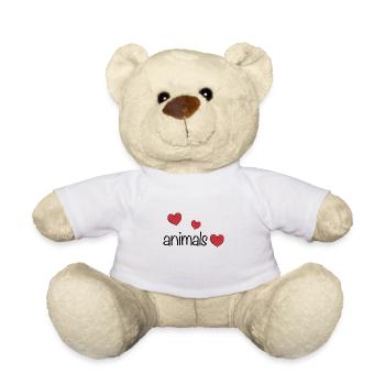 Tiere drei herzen tierliebe - Teddy - Weiß - Vorne