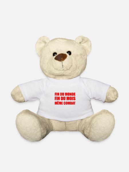 fin du monde fin du mois même combat - Nounours - blanc