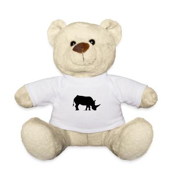Rhinocéros majestueux dans un design d’icône simple - Nounours - blanc - Devant