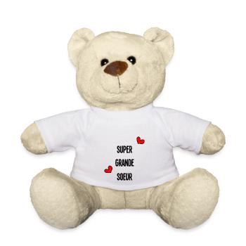 SUPER GRANDE SŒUR. FELICITATIONS. NAISSANCE. - Nounours - blanc - Devant