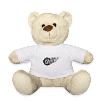 Motorrad Reifen mit Flügeln Geschenk - Teddy - Weiß - Vorne