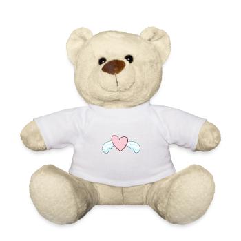 Symbole du cœur d’ange amour - Nounours - blanc - Devant