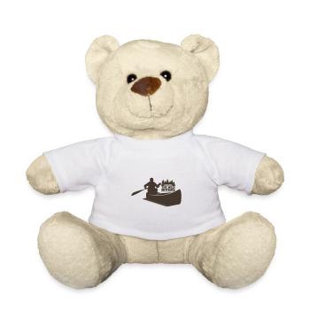 KAYAK PADDLE ROWING WATER CANOE RAFTING BOAT MOTIF - Teddy Bear - white - Front