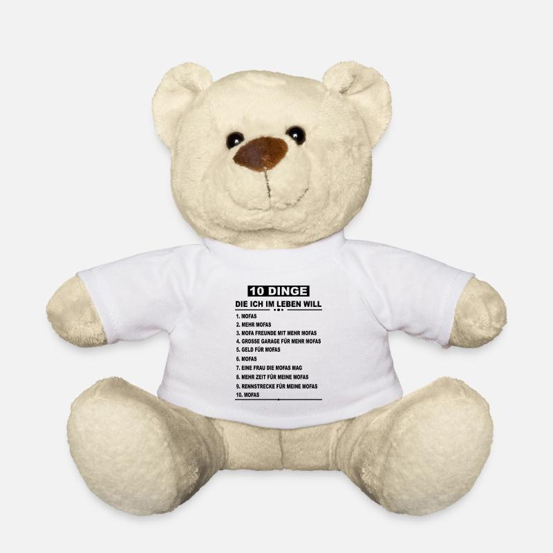 Mofa Moped Mofafahrer Mopedfahrer Mopeds Mokick - Teddy - Weiß