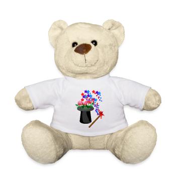 Magic Hat Wand Flowers Stars - Teddy Bear - white - Front