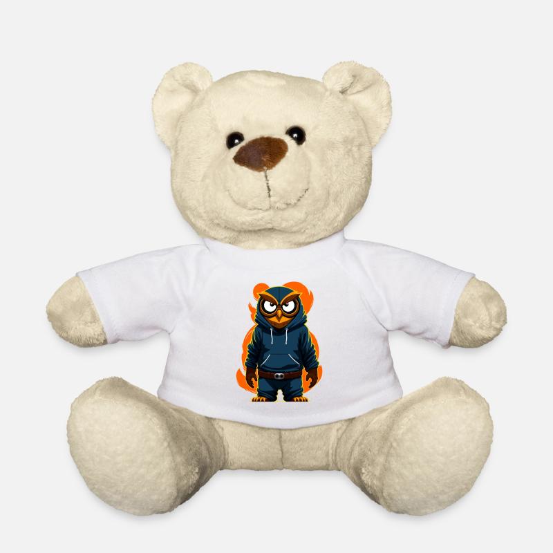 Eule Mit Hoodie - Teddy - Weiß