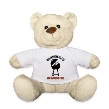 Holzkohlegriller-100 % Vegan frei-BBQ - Teddy - Weiß - Vorne