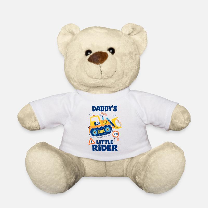 petit pilote de papa bébé buldozer engins chantier - Nounours - blanc