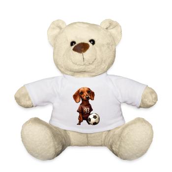 Fussballer Dackel - Teddy - Weiß - Vorne