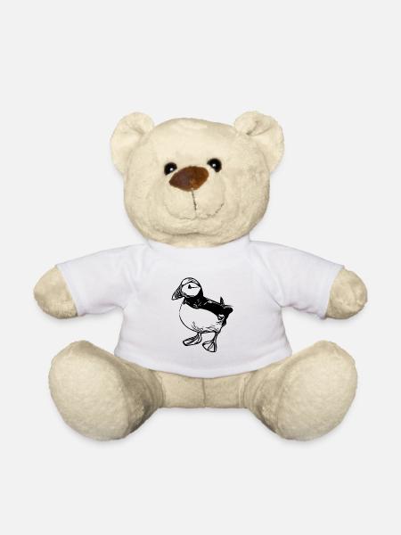 Vintage Papageitaucher - Teddy - Weiß