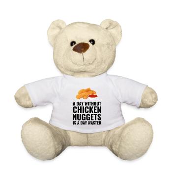 Chicken Nuggets Fast Food Lustiger Spruch - Teddy - Weiß - Vorne