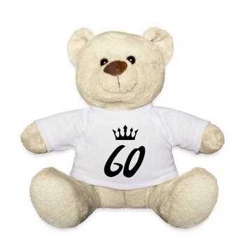 60 Number crown - Teddy Bear - white - Front