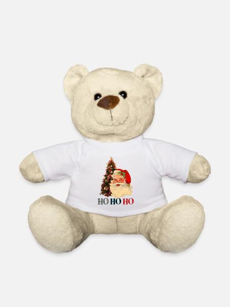 Vintage Santa Christmas - Teddy Bear - white