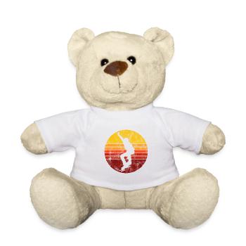 Skateboard Skateboarder Skater Skate Skateing - Teddy Bear - white - Front