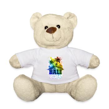 Bali 2024 Holiday Palm Trees Colorful - Teddy Bear - white - Front
