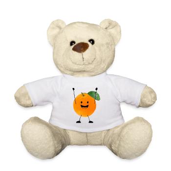 orange with face - Teddy Bear - white - Front