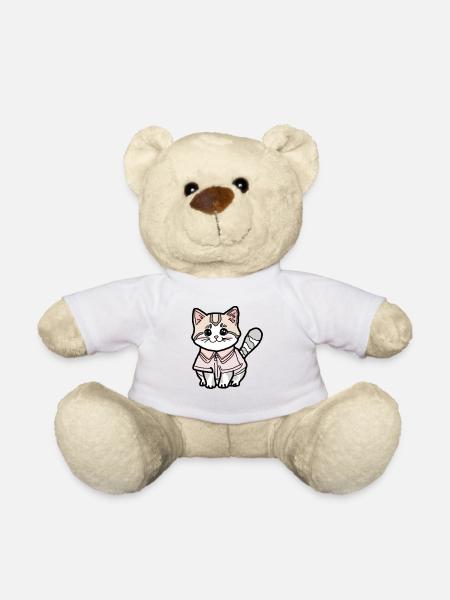 Katze mit Pulli - Teddy - Weiß