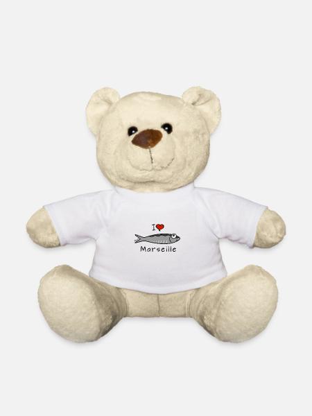 Sardine - I Love Marseille - Nounours - blanc