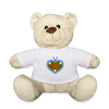 Wiesn Herz Blau - Teddy - Weiß - Vorne