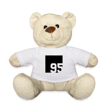 1995 vintage born birthday 95s gift - Teddy Bear - white - Front